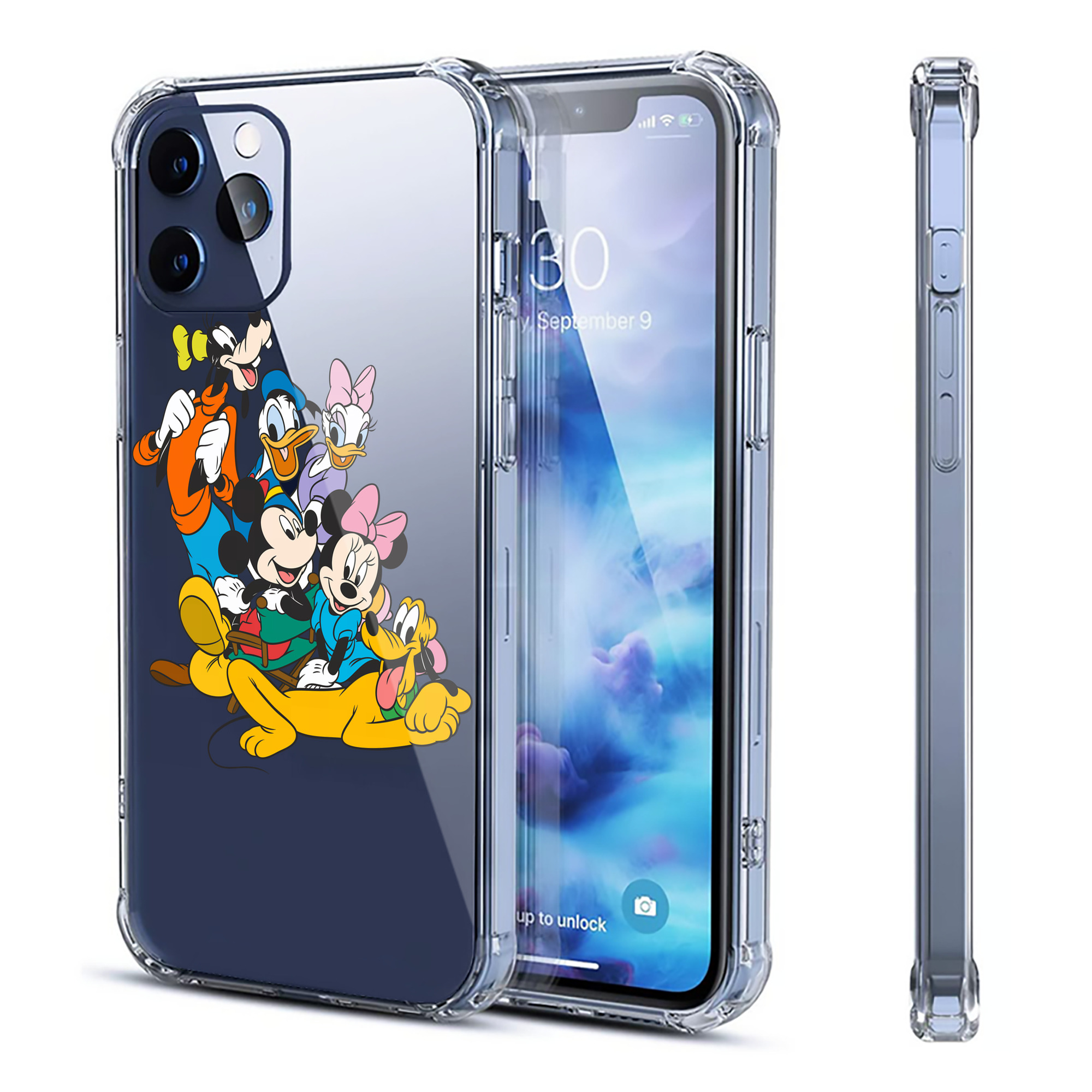 （画像用） ミッキーマウス Mickey Mouse 【iPhone 12シリーズ対応】透明スマホケース（クリアソフトケース）